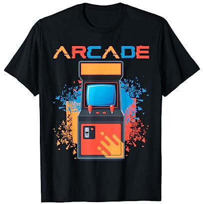 Arcade Gaming Retro Controller Game Over Play Console Giochi Maglietta