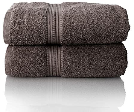 ALCLEAR Komfort Frottier Handtuch Set saugstark aus 100% Ökotex Baumwolle, Frotteeserie in 6 Farben und 5 Größen, Farbe: anthrazit, 2X Saunatücher 70x200 cm
