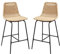 Tabourets de Bar Îlot Central Rotin et Métal - Coloris Naturel Kuta | Lot de 2