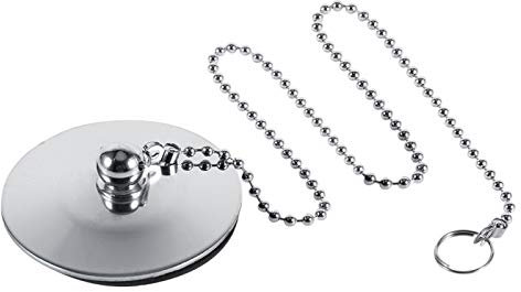 Tapon Lavabo Roca + Tapón De Cuña De Bañera, Akozon Tapón De Lavabo De Bañera Cromado Tapón De Drenaje De Metal Sólido De 1,65 Pulgadas con Cadena para Baño Cocina