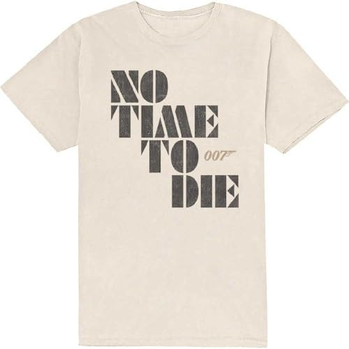 Rock Off officially licensed products James Bond 007 Unisex T-Shirt: No Time to Die (Natural) Size M