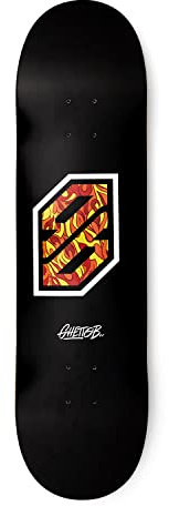 Ghetto Blaster, Skateboard Deck, Flame White 8.25, Aus 7 Schichten kanadischem Berg- Ahorn, Skateboard Deck Erwachsene, Skateboard Deck Jungs