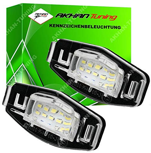 akhan KB15 - Fehlerfrei Kennzeichenbeleuchtung, Nummerschildbeleuchtung Xenon Weiß Plug&Play CanBus Kompatibel mit Accord VII, Acura TSX, Ciimo, City Stufenheck, Civic EK, FD, VI, VII, VIII, Crider