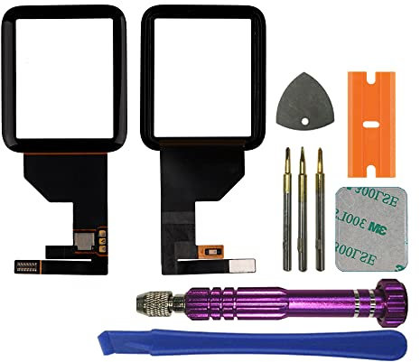 swark Display Glas Frontglas Reparatur Set mit Connector kompatibel mit Apple Watch Series 1 42mm (1st Generation) Sport Version (No LCD Screen) inkl. Werkzeugsatz