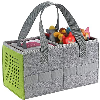 Eyglo Tasche für Toniebox Starter Set und Tonies Figur,Schutzhüllen-Organizer mit viel Platz für Toniebox-Zubehör,Tragetasche für Toniebox Tonie Figuren Aufbewahrung,tonie figur tasche(Grau+Grün)