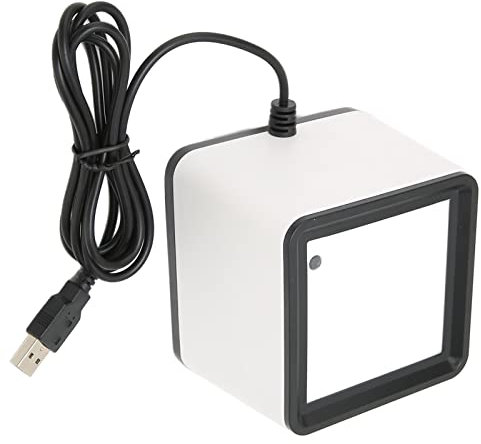 Freihändiger Barcode Scanner, R42 2D 1D Barcode Scanner Allround Desktop USB Barcode Lesegerät Mobile Scan Code Zahlungsbox, für POS PC Supermarkt Buchhandlung Einzelhandelszentrum