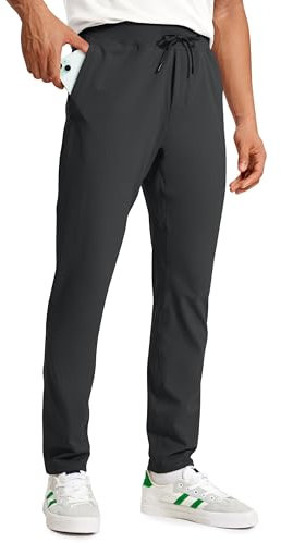 CRZ YOGA Pantalones de Viaje Deportivos de Senderismo Ligeros para Hombre con Bolsillos - 76 cm Gris Tinta XL