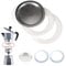 World Trade Junta y filtro cafetera universal para recambios Moka (2 anillos de sellado de silicona + 1 filtro) (3 tazas) (49734)