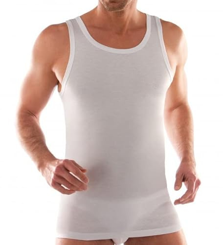 SPERONI Set 3 Canotte Calibrate Vogatore per Uomo Spalla Larga Art 542C/ Taglie Forti / 100% Cotone Filo di Scozia/Bianco Taglia 12 (7XL)