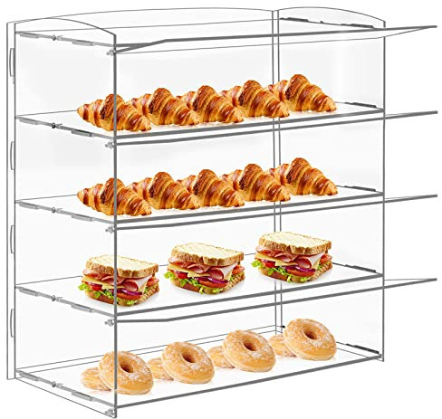 YMJOINMX Acryl-Vitrine, 4 Schichten, Bäckerei, Gebäck, Vitrine, Arbeitsplatte, Dessert, Acryl, Vitrine, Donut, Keksvitrine, Kunststoffkoffer