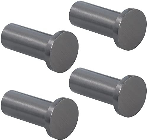 SAYAYO 4PCS Coat Hooks Wall Mounted SUS304 Stainless Steel Door Hooks for Hanging Towels Wall Hooks for Bathroom Heavy Duty Grey Finished, EGOY001Y-QH-4P