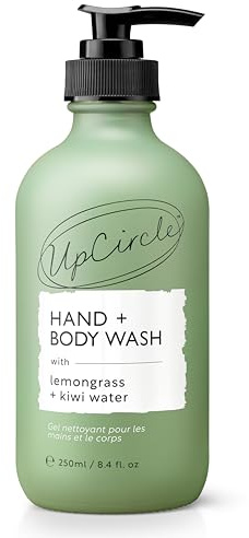 UPCIRCLE Hand + Body Wash with Kiwi Water 250ml - For Soothing + Protecting - Glycerin + Lemongrass - Natural, Vegan + Cruelty-Free