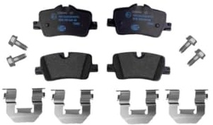 HELLA 8DB 355 040-681 Brake pad set - prepared for wear warning indicator - T2882 - for e.g. BMW