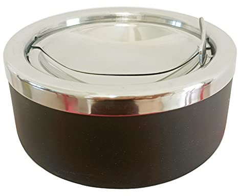 hanlongyu Aschenbecher mit Deckel, klappbarer Deckel, Edelstahl Aschenbecher-Set Metall, winddicht, für Zigaretten, Raucher, Desktop-Räucher, Büro, Terrasse, Heimdekoration