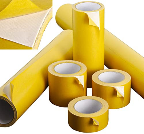 Schlauchland 6 Stück Doppelseitiges Klebeband 10 Meter x 100 cm Gewebe verstärkt | PROTECTOX | Klebematte Klebefolie Profi Qualität doppelseitig Teppich PVC | VIELE GRÖSSEN | PREMIUM