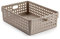 CABLEPELADO Cesta de almacenamiento organizador plastico, Organizador de plástico, Cesta organizadora de plástico, Incluye asas, 29 cm de largo, 20 cm de ancho y 9 cm de alto, Beige