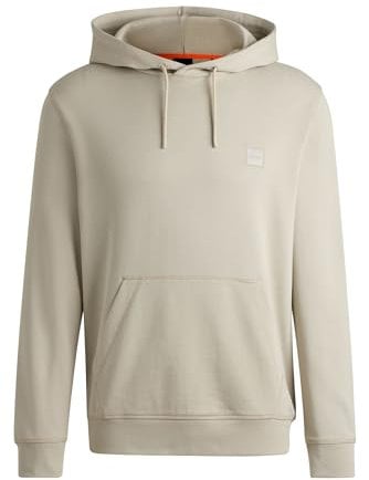 BOSS Mens Logo Patch Hoodie Light Beige XL