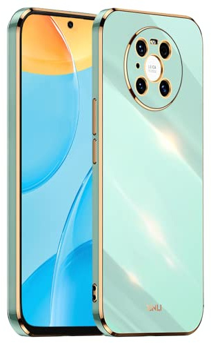EASSGU Galvanisierter Rahmen Handyhülle für Huawei Mate 40 Pro (6.76 Inches), Weiche TPU Silikon Schutzhülle - Grün