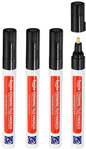 PATIKIL Grout Pen, 4 Pack Black Tile Marker Waterproof Grout Sealer Pen Tile Repair Pens Paint Pens for Wall Floor Bathroom Kitchen Refresh