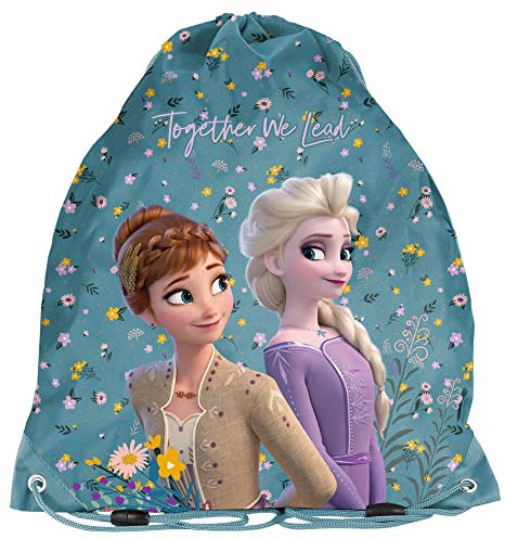 PASO Kinder Turnbeutel/Sportbeutel 36x32 cm - Frozen - Türkis
