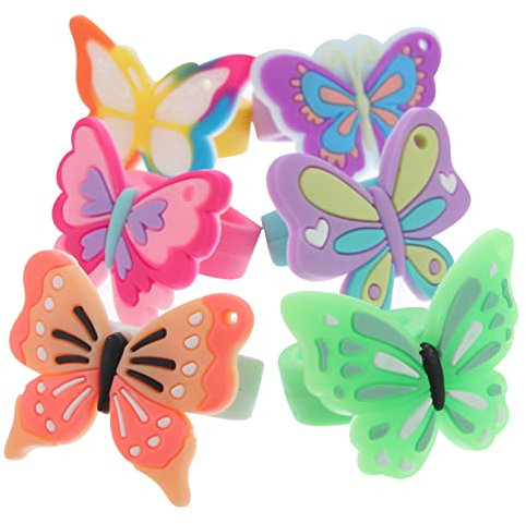 WHAMVOX 12 Stücke Bunte Schmetterlingsringe für Kinder Dchen Party Mitgebsel Cartoon Finger Ringe Dekoration für Dchen Spielzeug Ringe für Kinder