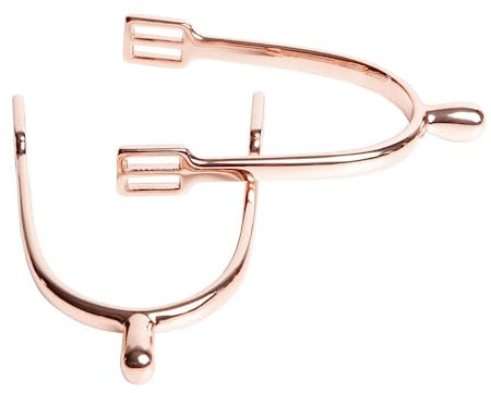 Reitsporen Reiten Sporen hochwertiger Edelstahl Radsporen Sonnenradsporen Kugelsporen Ballsporen Schwanenhalssporen Hammersporen Knopfsporen Riffelsporen Stecksporen (Damen 30, Kugelsporen Rosegold)