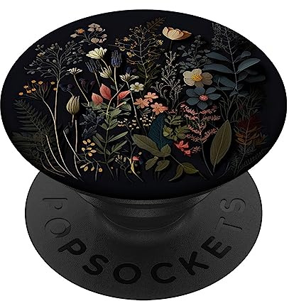 Natur Florale Gänseblümchen Eukalyptus Designs Garten Blumen Muster PopSockets Klebender PopGrip für Handy-Halter Schwarz