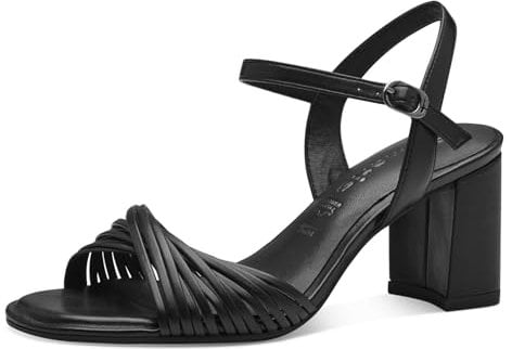 Tamaris Damen Sandalen mit Absatz Blockabsatz; BLACK/schwarz; 39 EU
