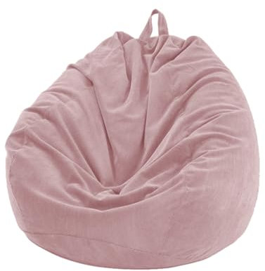 FANSU Sitzsack Waschbar Ohne Füllung, Stuhlbezug Indoor Outdoor für Kinder Erwachsene, Kordsamt Textile Aufbewahrung (100x120cm, Rosa)