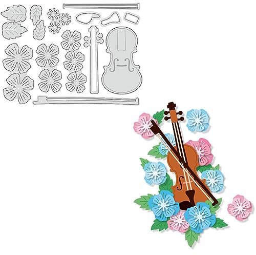 BENECREAT Geigen-Stanzformen Blumen Blätter Prägeschablonen, Stanzscehablonen Vorlag Für Herstellung von Papierkarten, Dekoration, DIY, Scrapbooking, Album