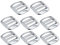 Uxcell Metal Ladder Buckle Slider Tri-Glider Metal Adjustable Buckles, 8pcs 25mm(1) Inner Width for Webbing Backpack Strap, Silver Tone
