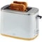 KHG Toaster TO-810 WWD | 2 Scheiben Toaster mit Brötchenaufsatz | 7 Bräunungsstufen mit Bräunungskontrolle, Krümelfach | 800 Watt Leistung | Außengehäuse - Weiß mit Holzapplikation