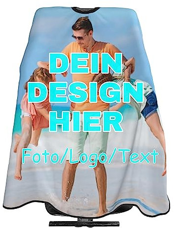 RKXGiftopia Fotofriseurumhang - Maßgeschneiderter Haarschneideumhang mit Ihrem Bild/Logo/Text - Barber Cape für den Salon und den Heimgebrauch