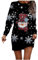 Weihnachtskleid Damen, Jeanskleid Damen Fröhliche Weihnachten Hochzeitskleider Für Kleider Silvester Damen Rückenfreies Kleid Weihnachten Wollkleid Winter Weihnachtsstrick Langes (Grau,3XL)