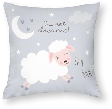 NIBABA Kissenbezüge, 1 Stück, süße Träume Schaf, dekorative Kissenbezüge, 40 x 40 cm, weiches Polyester, quadratisch