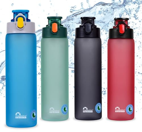 Majestic Sport Okosei Trinkflasche 750ml, Wasserflasche BPA-Frei, Tritan, gym flasche, Sportflasche für Fahrrad, Outdoor, Fitness, Leicht, Stoßfest, Wiederverwendbar, Blau.