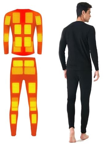 Delyx Mens Heated Pants Heated Underwear More Lightweight, Heated Suit, 22 Carbon Fiber USB Heating Elements Heated Winter Gear Winter Motorcycle Pants,XL