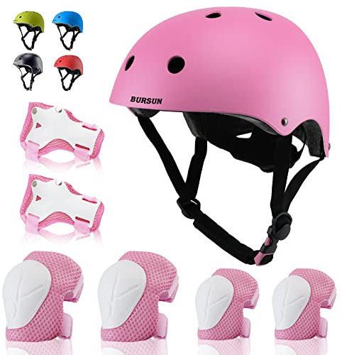 Kids Helmet and Pads Set for 2-15 Years Old Boys Girls, Adjustable Toddler Helmet with Knee Elbow Pads Wrist Guards Set for Cycling Skateboard Scooter BMX Roller Skating