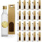 Espirito Rebelde 20 mini bottiglie in vetro da 100 ml con tappo a vite dorato + 20 scatole, piccole bottiglie per olio d'oliva, aceto, alcool, salse, pozione magica, bottiglia per campioni