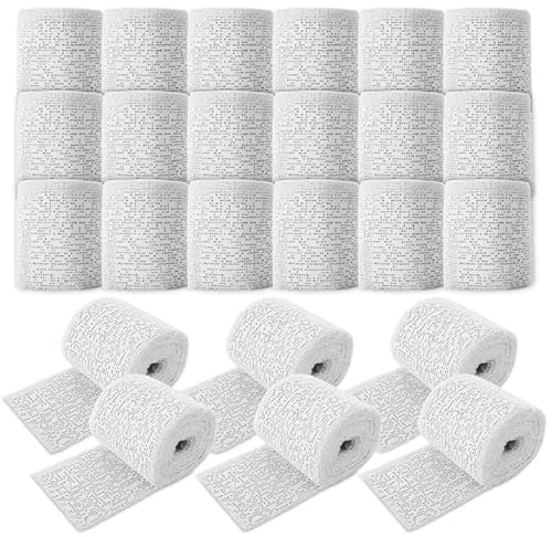 ZUQIAN 24 Pack 3”x 180” Plaster Cloth Rolls Bulk (Each Roll), Plaster Gauze Bandage for Craft, Gauze Bandage Roll for Modeling, Masks, Scenery, Belly Cast (3In x 15Ft/ 5Yd)