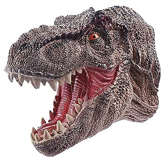Andux Dinosaurier Handpuppe Realistisch Weichgummi Interaktives Rollenspiel Handpuppe Spielzeug DWST-01 (Tyrannosaurus Rex-Braun)