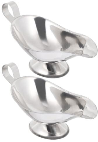 SOLUSTRE 2pièces Saucière Acier Inoxydable Récipients à Sauce Et Gravy Dispenser Pour Condiments Et Sauces à Dîner
