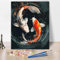 TISHIRON Kit de peinture par numéros pour adultes - Poisson - Peinture par numéros - Kit de peinture acrylique Yin Yang sur toile - Animaux - Peinture à l'huile pour la décoration de la maison - 40 x