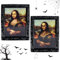 Byffoer Halloween Horror Bilderrahmen,Halloween Dekoration Mona Lisa Halloween Bild Verwandlungsbild Horror Galerie,Gruselig Wandportäts für Halloween Bar Spukhaus Thema Party Dekoration
