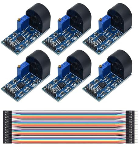 6 moduli di convertitore di corrente monofase ZMCT103C, convertitore di corrente da 5 A, AC con sensore di corrente di uscita, con cavo, FürArduino