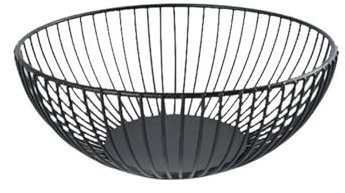 Yabauuop Fruit Bowl Black Metal Fruit Basket Round Wire Basket Fruit Bowl for Kitchen Counter Decorative Fruit Basket Storage for Fruits, Vegetables, Bread, Household Items