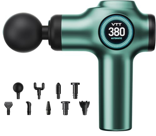 Pistolet de Massage, Masseurs électriques portables, Pistolet de Musculaire, Massage Gun à Percussion des tissus profonds avec 99 Niveaux Réglables et 9 Têtes de