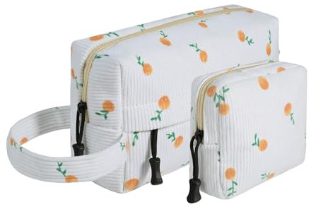 Jiliyote Kosmetiktasche - Kulturtasche Damen Kosmetikbeutel aus Cord Make-up Tasche Kosmetiktaschen für Mädchen Travel