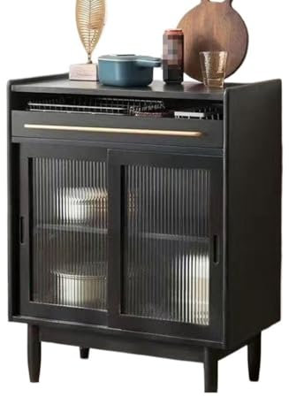 GAROEN Buffetschrank, Esszimmer-Sideboard, Küche, multifunktionaler Schiebetürenschrank, Schließfach, Besteckschrank (DL: 100 cm x 40 cm x 92 cm)