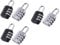 Lot de 6 cadenas à combinaison - Cadenas à combinaison à 3 chiffres en argent et noir - Cadenas de sécurité pour valise, casier, armoire, voyage, bagages, petit